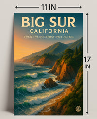 Big Sur Where the Mountains Meet the Sea Poster PosterGoat