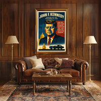 John F. Kennedy Vintage Patriotic Historical or Presidential Poster