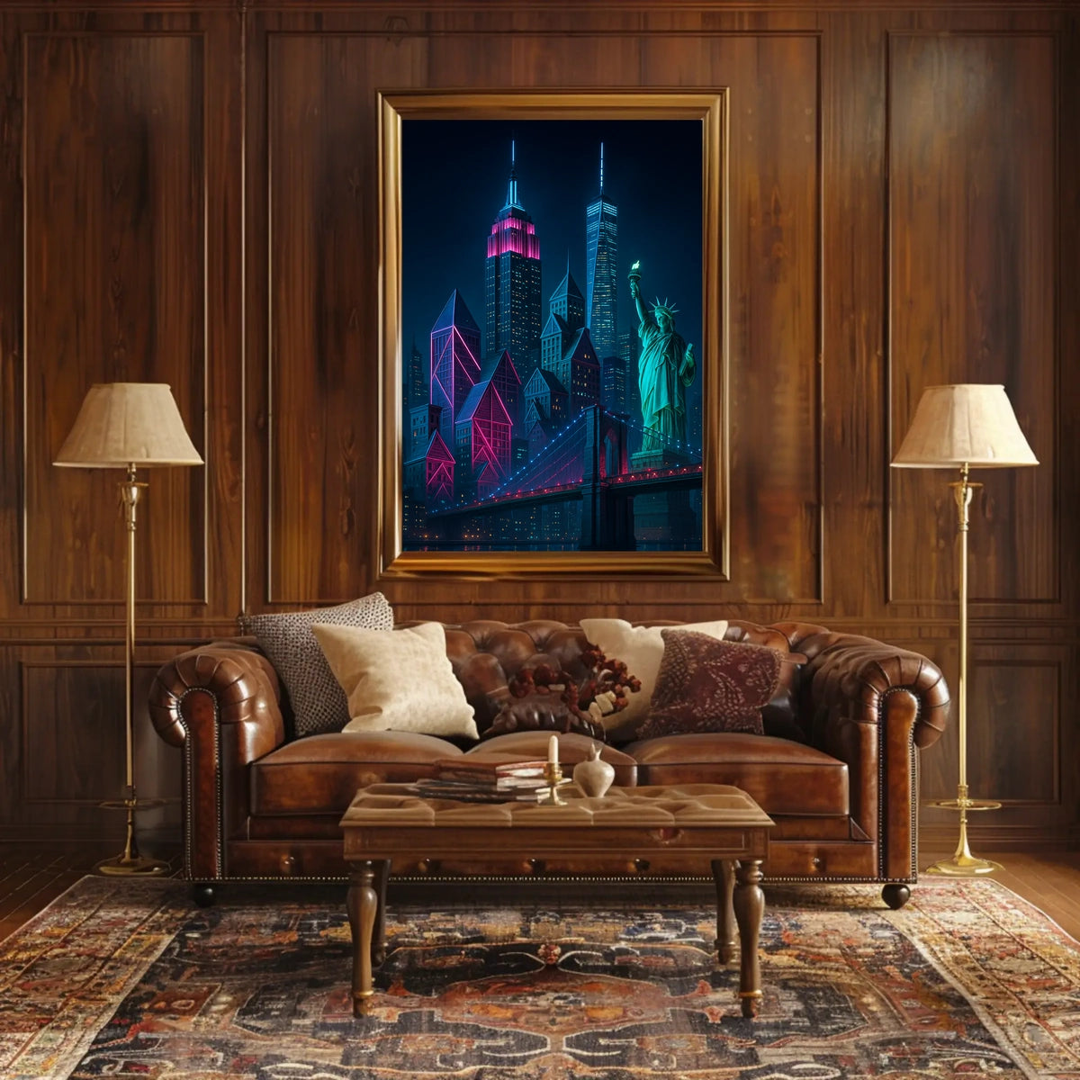 Neon Dreams Of New York Poster Cyberpunk Cityscape Urban