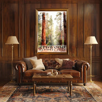 Redwood Watercolor Wall Art Poster