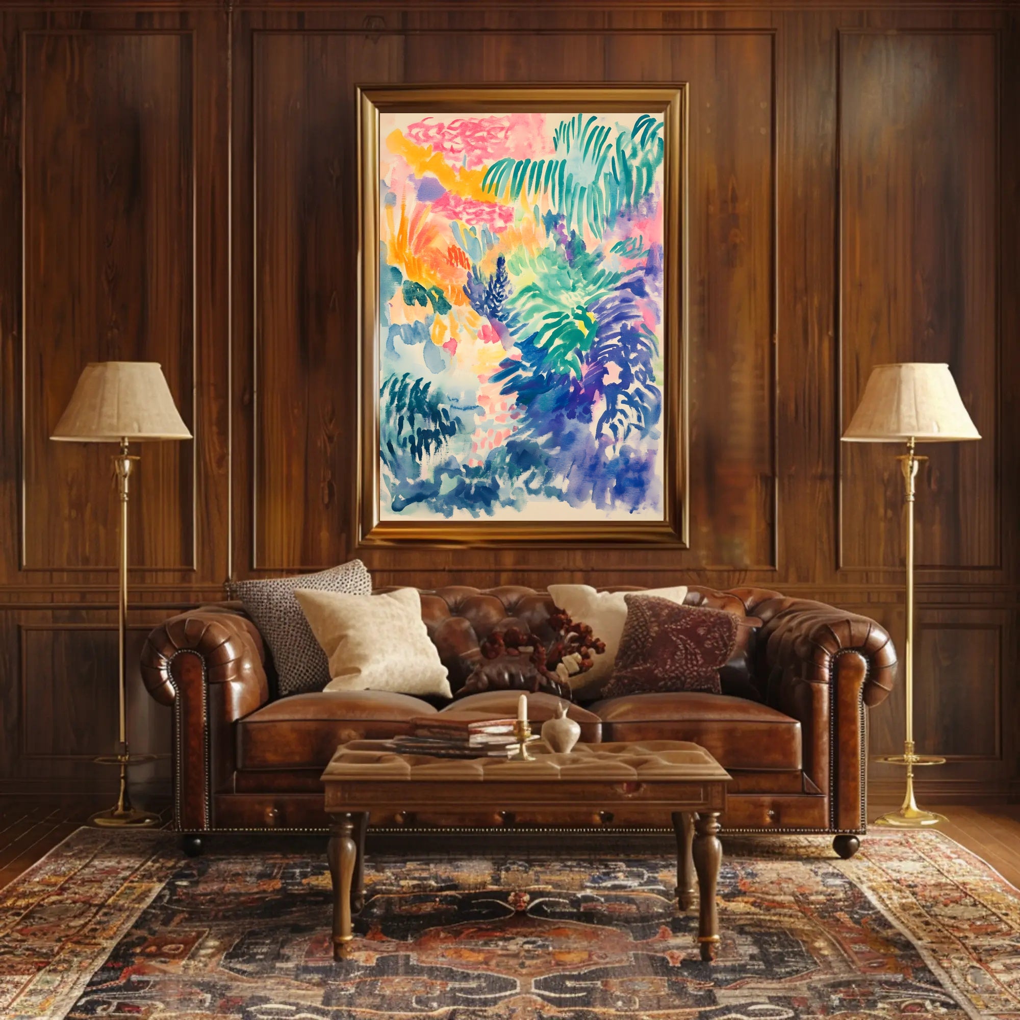Lush Tropical Paradise Abstract Artwork Poster