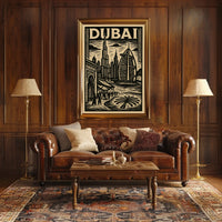 Discover Dubai Poster For Travel Lovers Iconic Skyline