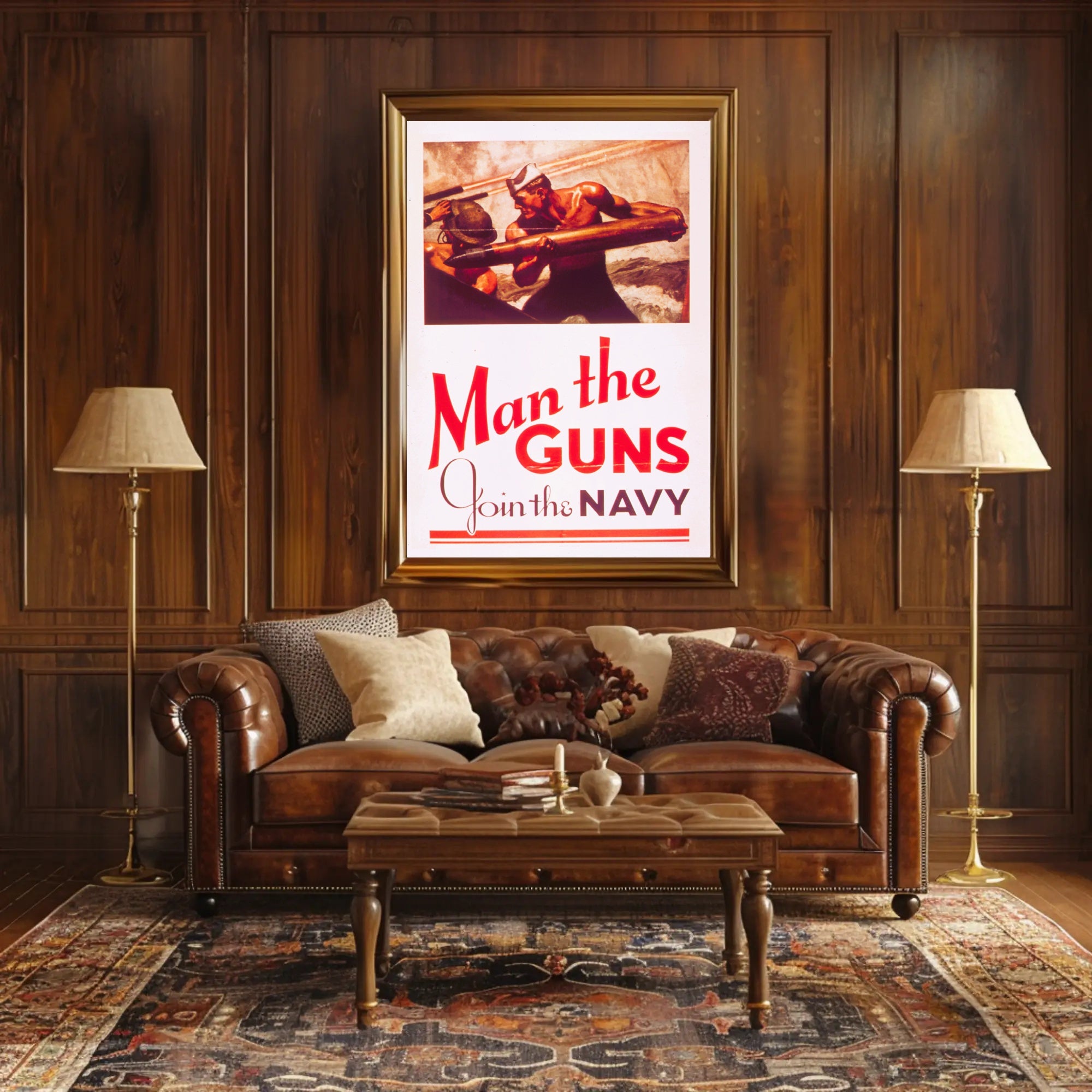 Navy Strength Propaganda: Vintage WWII Recruitment Poster