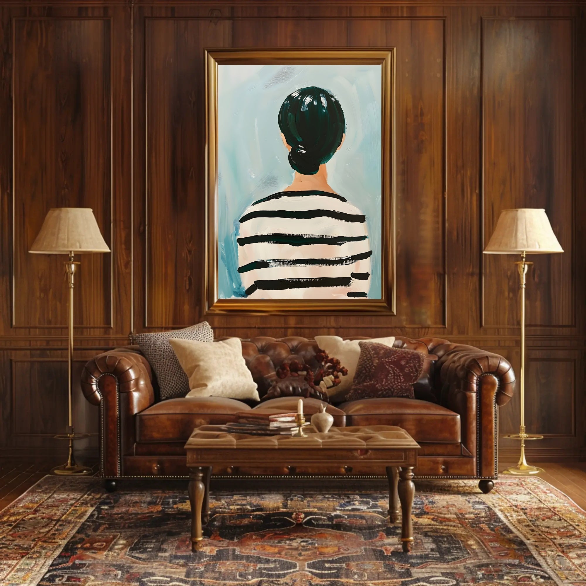 Striped Reflections Abstract Poster Wall Art Print