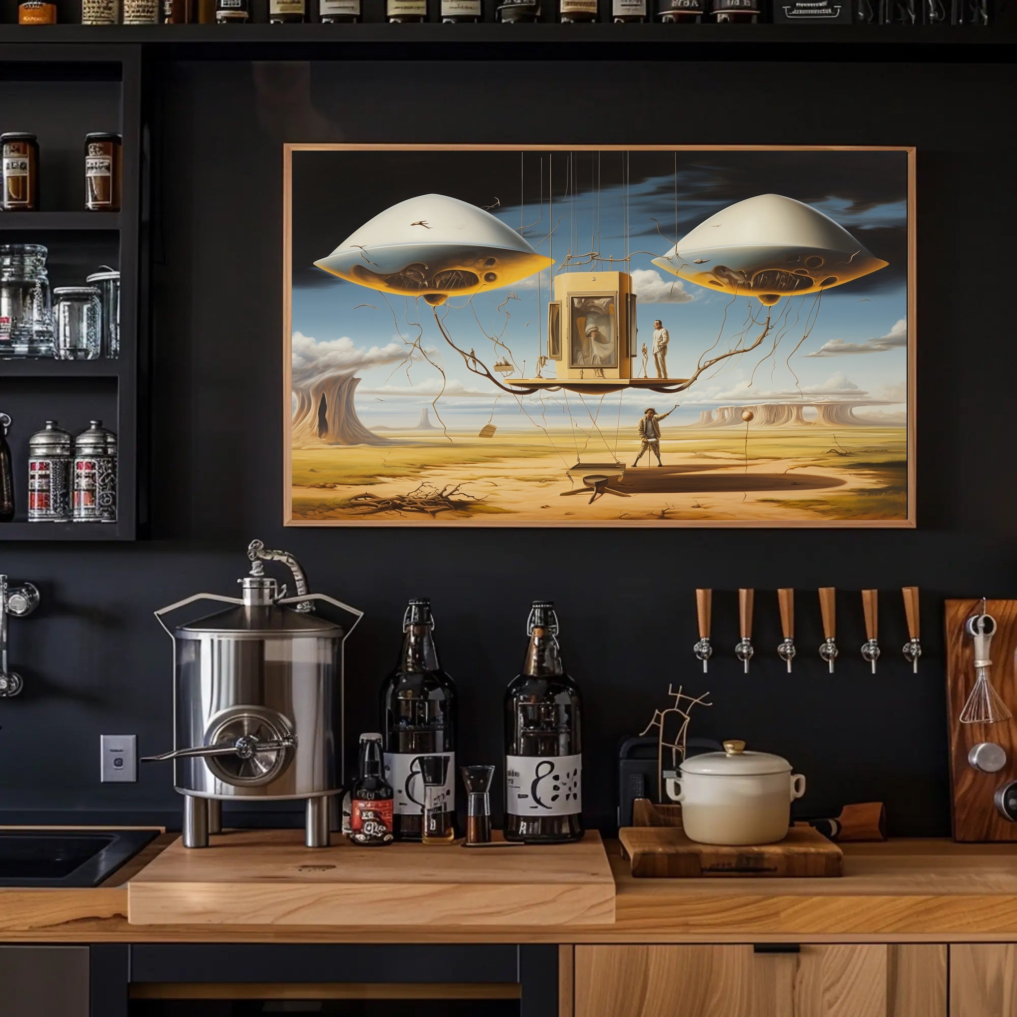 Surreal Futuristic Structure in Desert Landscape Futuristic Sci-Fi Poster