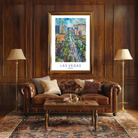 Las Vegas Skyline Watercolor Art Urban or Cityscape Poster PosterGoat