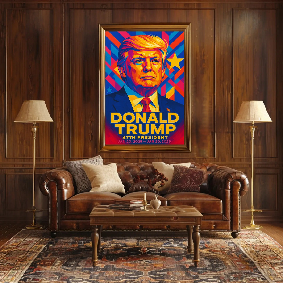 Trump 47th President Patriotic Portrait Poster