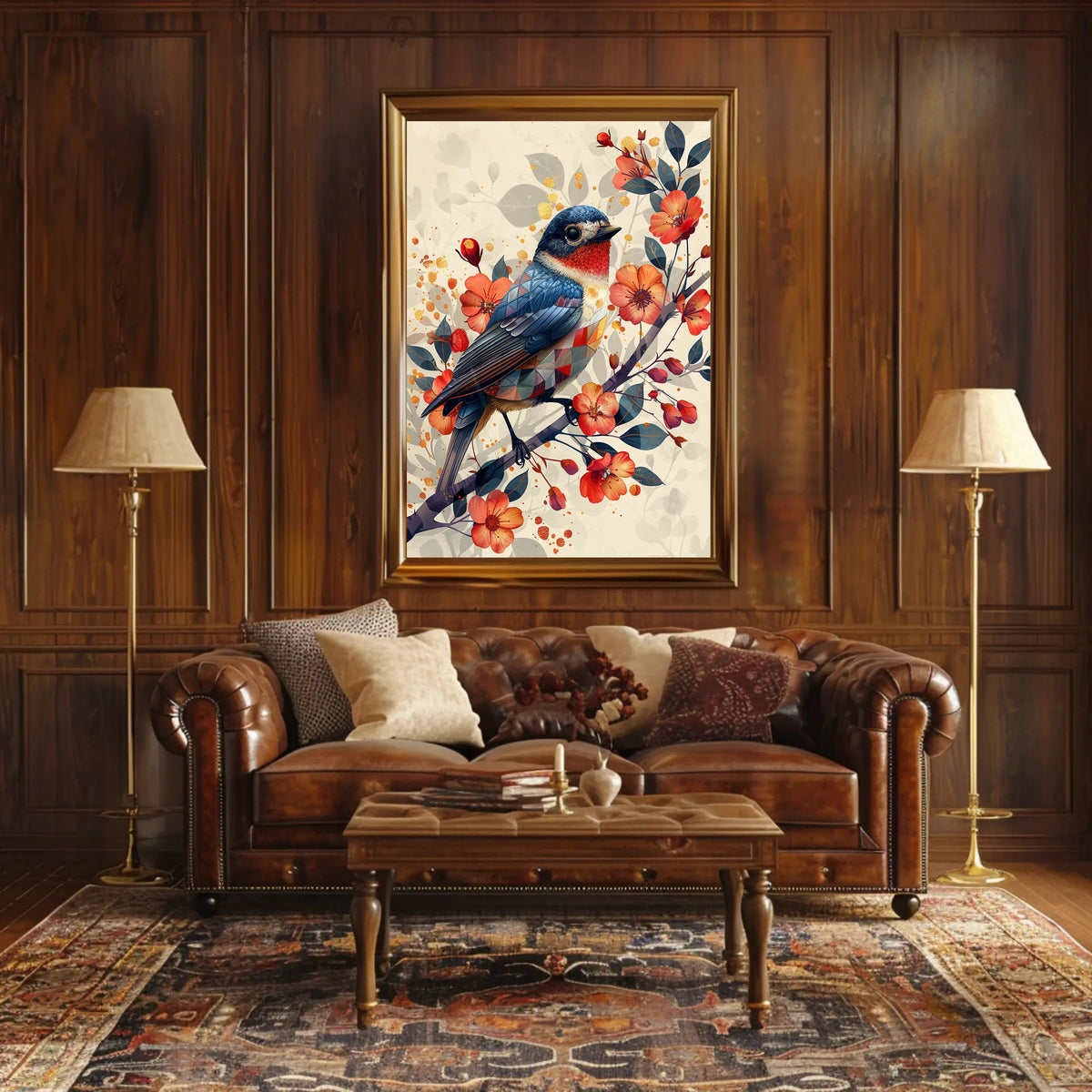 Vibrant Bird And Blossoms Poster