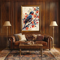 Vibrant Bird And Blossoms Poster
