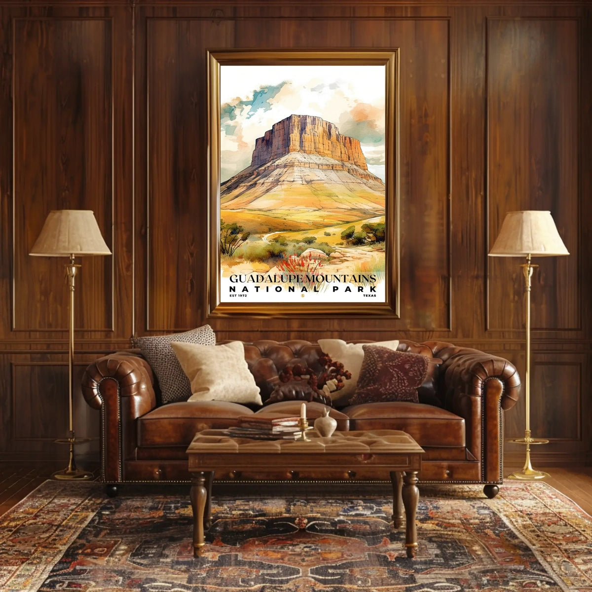 Guadalupe Mountains Watercolor Wall Art Poster