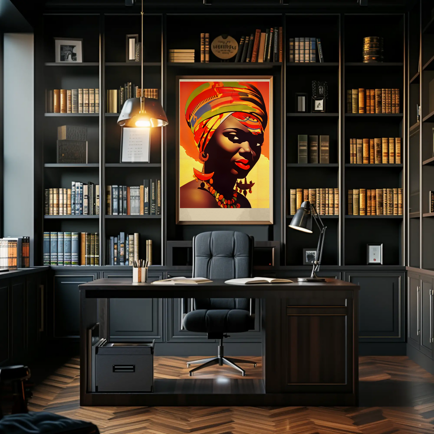 Bold African Woman Closeup Tribal Style Travel Poster
