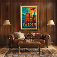 Experience Sweden Vibrant Cityscape Travel Poster PosterGoat