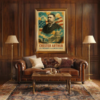 Chester A. Arthur 21st President of the United States Layered Digital Collage Poster