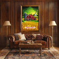 Indiana Countryside Illustration Poster