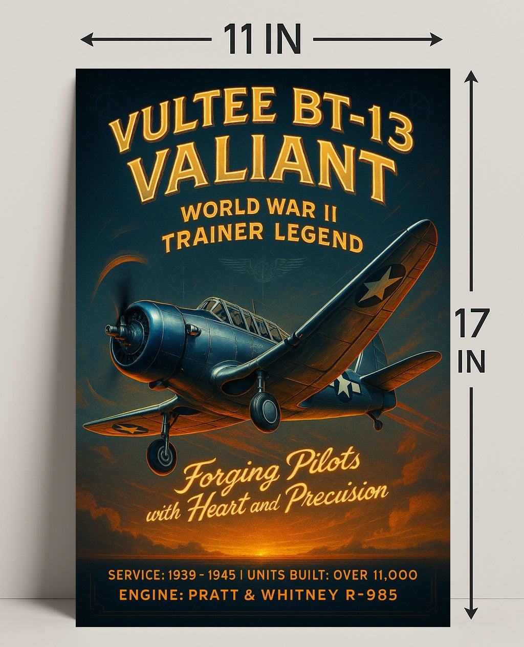 Vultee BT-13 Valiant World War II Trainer Legend Poster PosterGoat