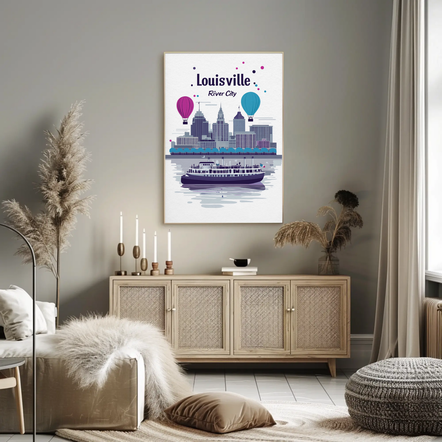 Louisville River City Vintage Poster