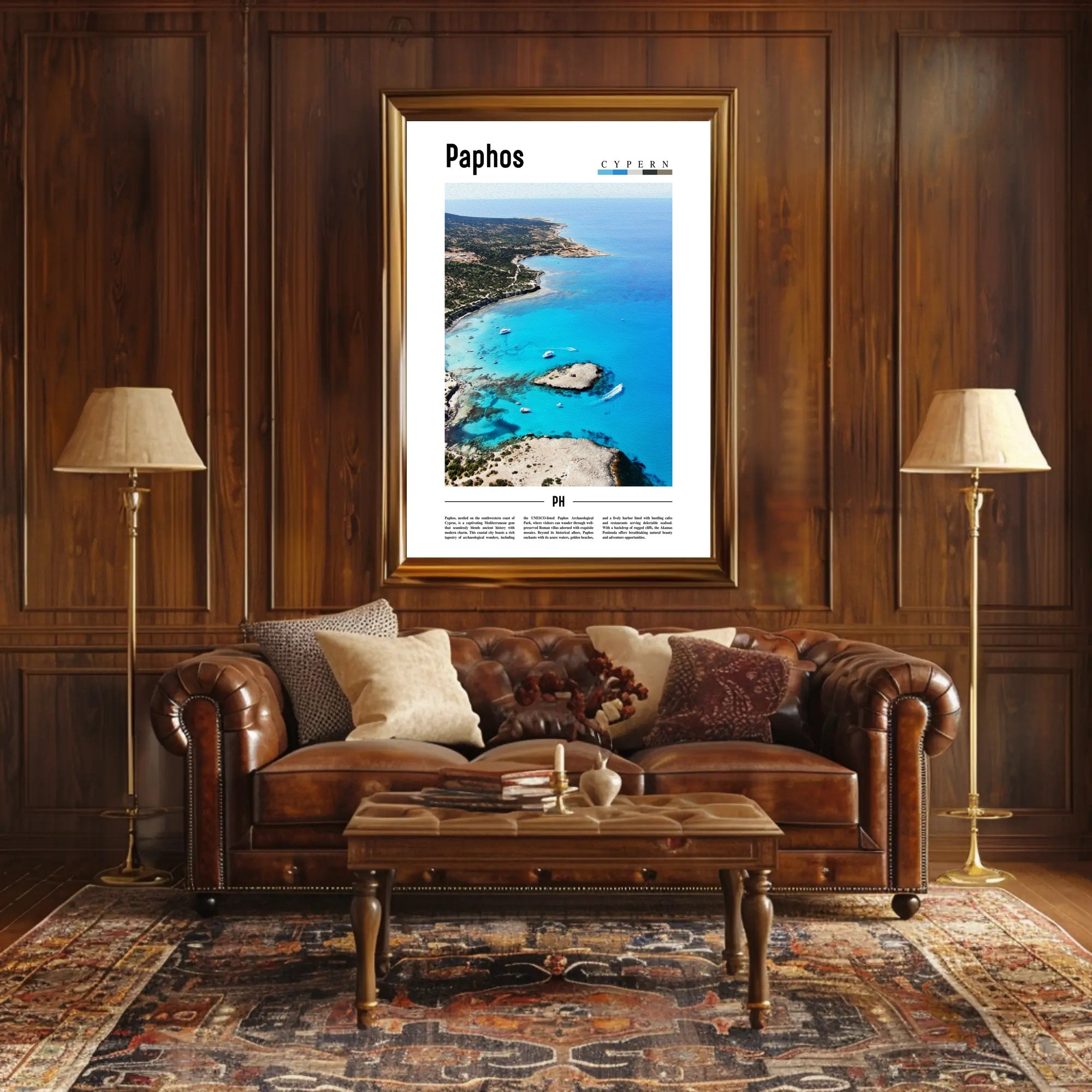 Paphos Coastal Paradise: Stunning Travel Poster PosterGoat