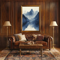 Tranquil Journey Through Misty Mountains Art Print Poster PosterGoat