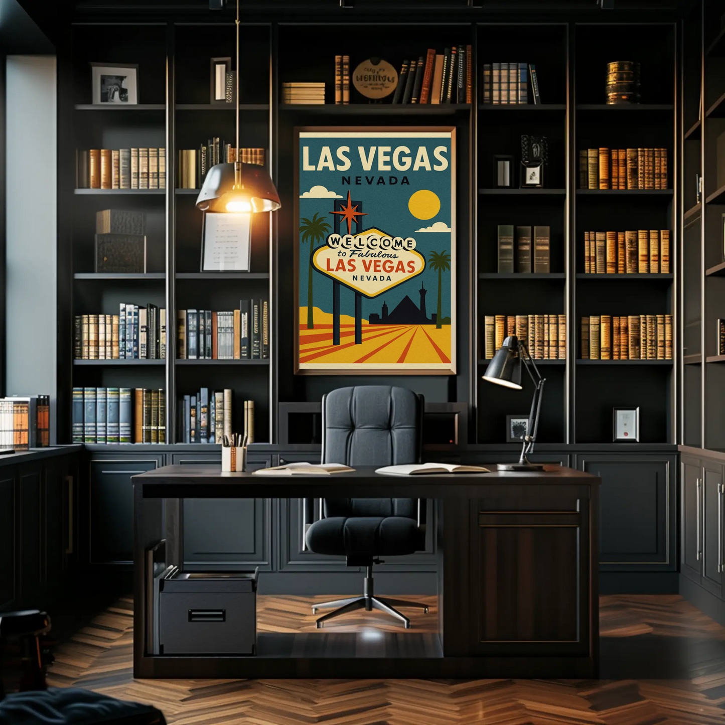 Classic Las Vegas Welcome Sign Retro Art Poster