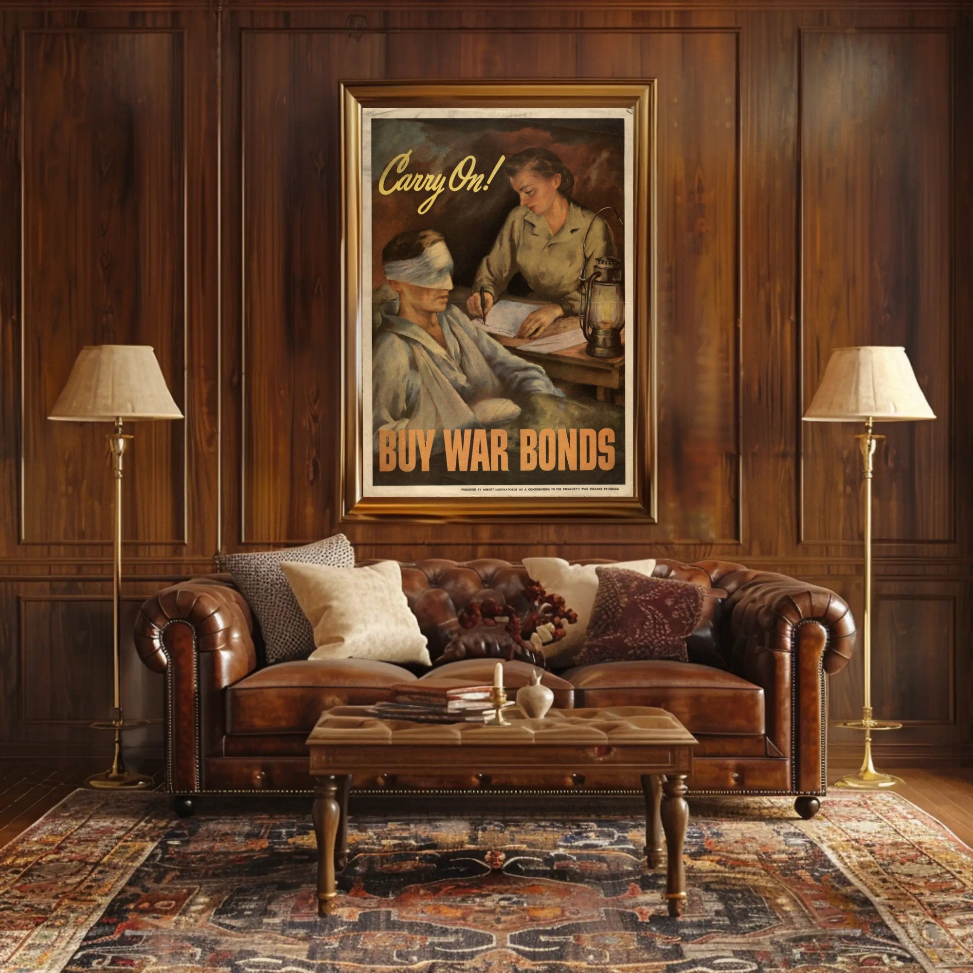 Carry On! Buy War Bonds Poster PosterGoat