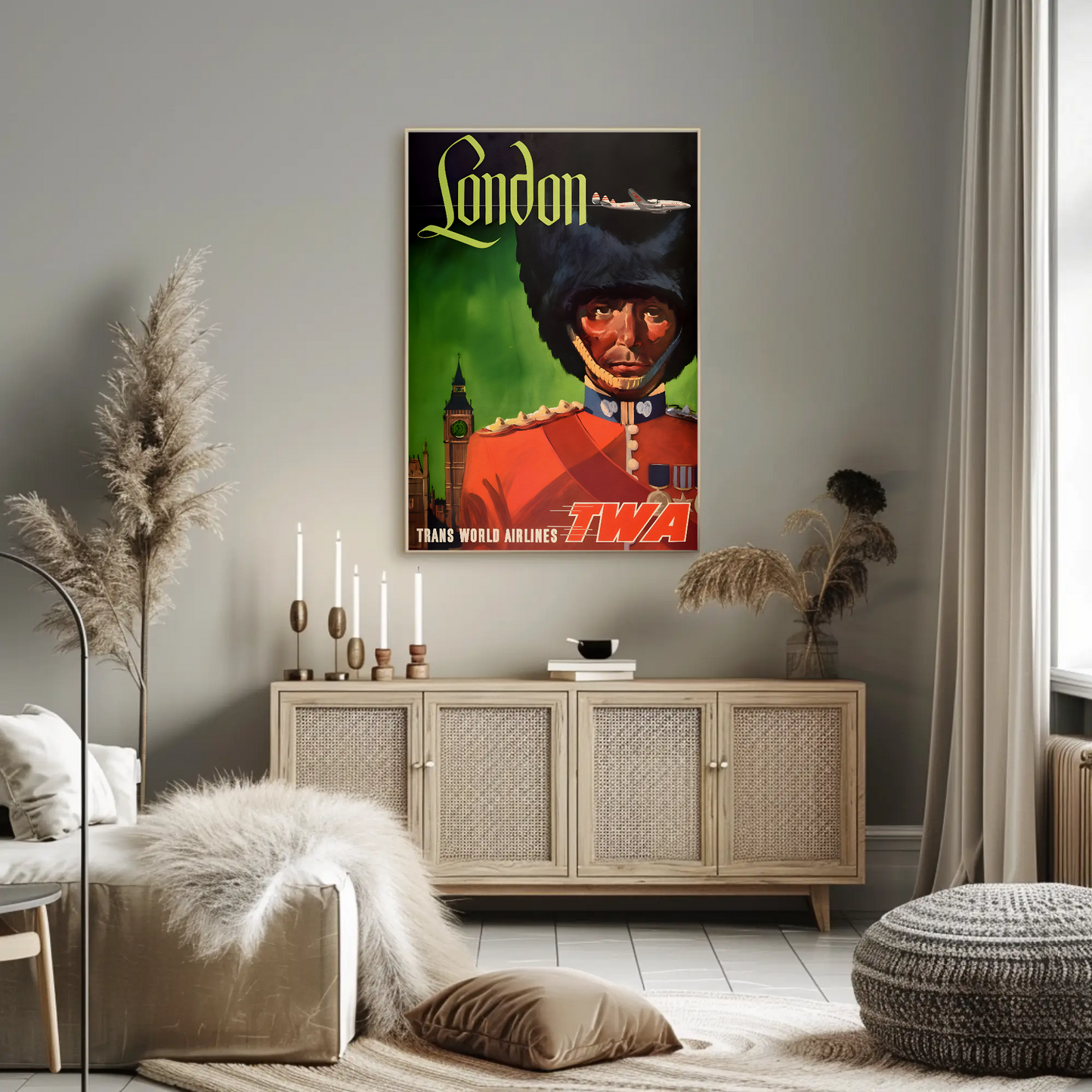 London Trans World Airlines Vintage Poster