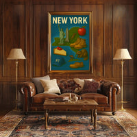 New York Nostalgia Cityscape Poster Vintage Wall Art