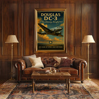 Douglas DC-3 Vintage Aircraft Poster Print