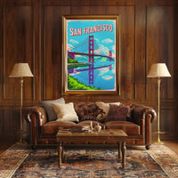 San Francisco Bridge Illustration Poster