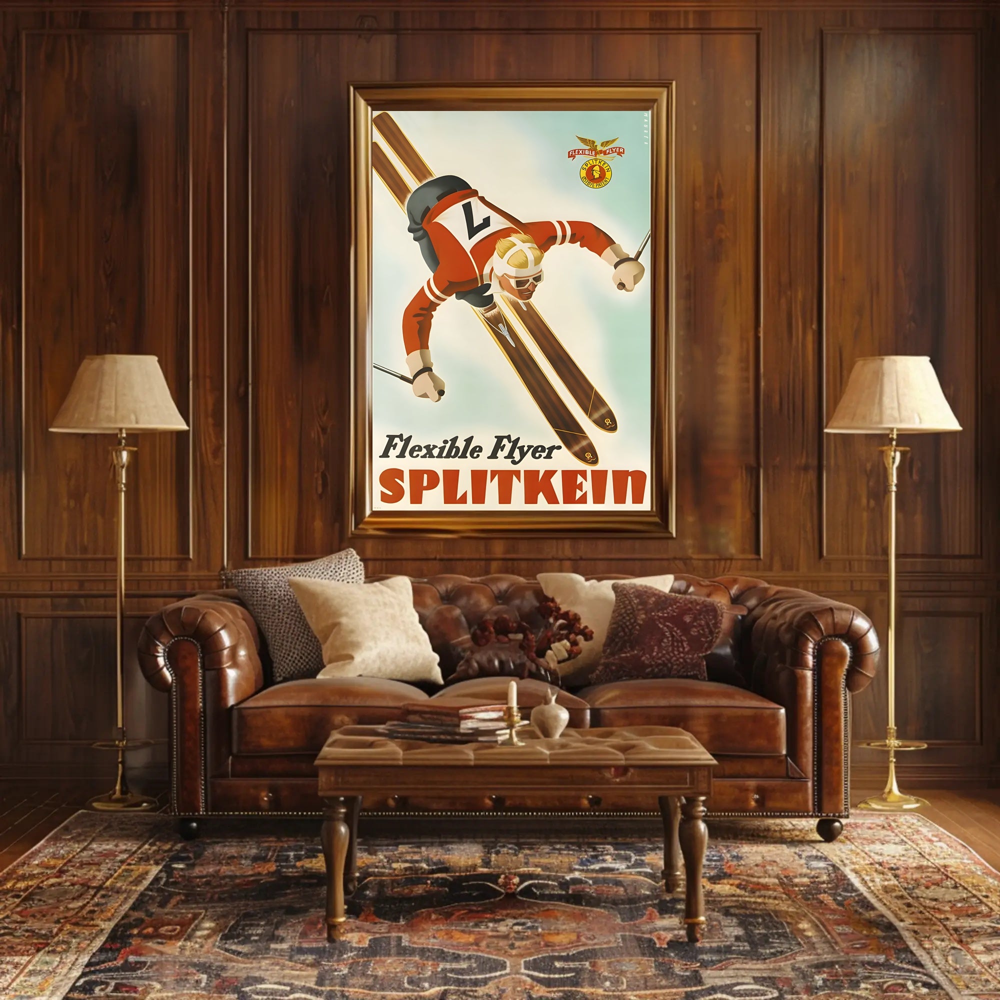 Vintage Skiing Adventure Poster - Sports Poster PosterGoat