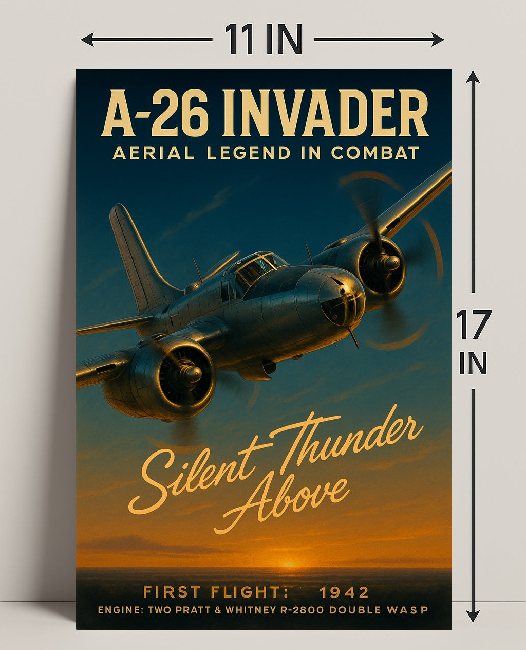 A-26 Invader Vintage Aviation WWII Poster