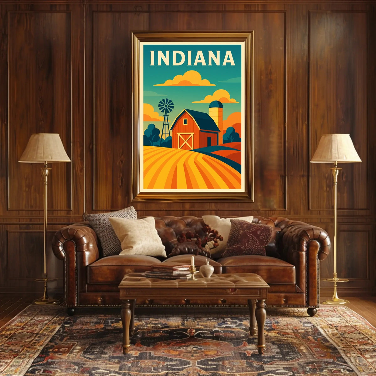 Indiana Farm Scene Poster