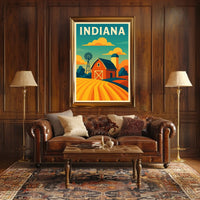 Indiana Farm Scene Poster