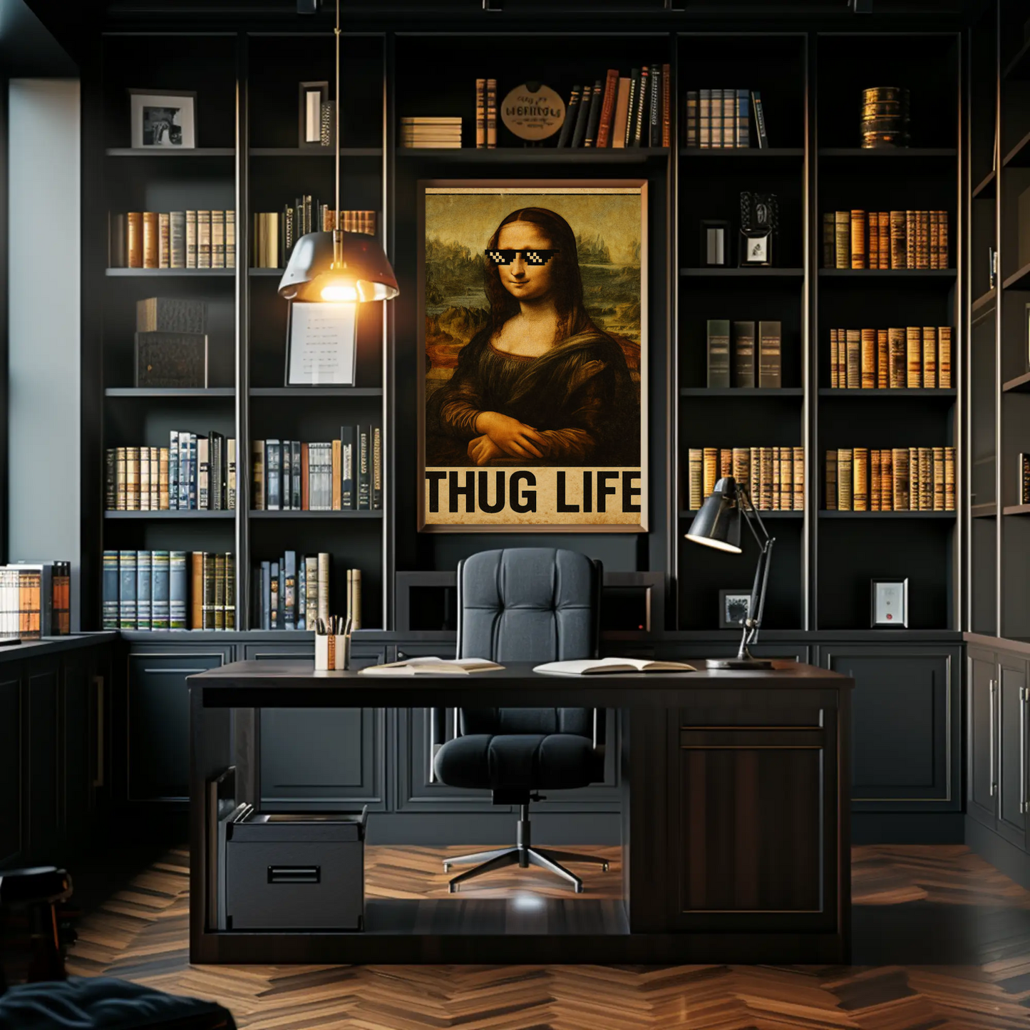 Mona Lisa Thug Life Meme Art Poster Poster