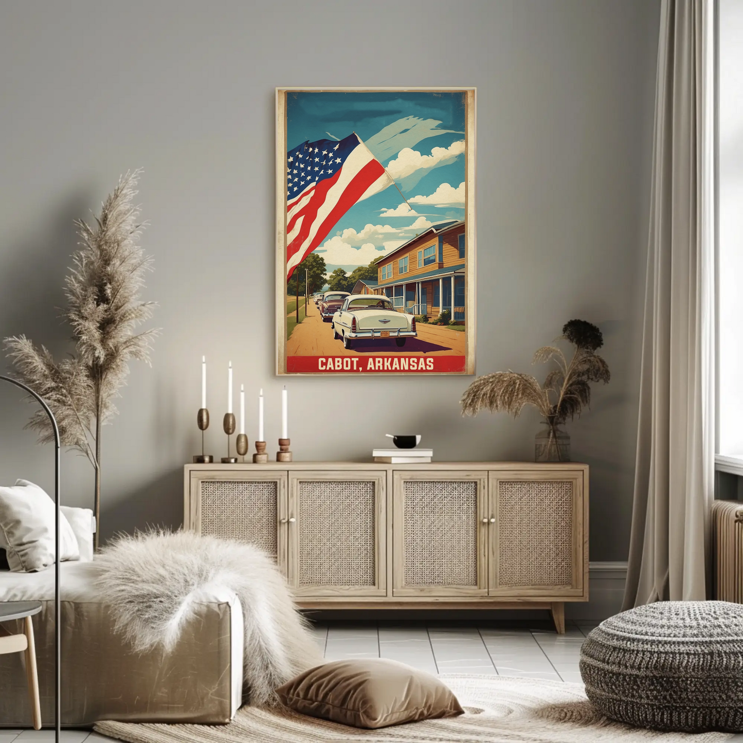 Cabot Arkansas American Scene Art Vintage Travel Poster