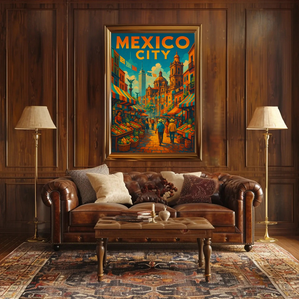 Vibrant Mexico City Market Poster