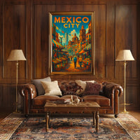 Vibrant Mexico City Market Poster