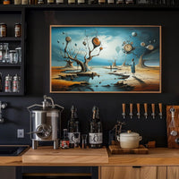 Surreal Time Landscape with Barren Trees Artistic Poster