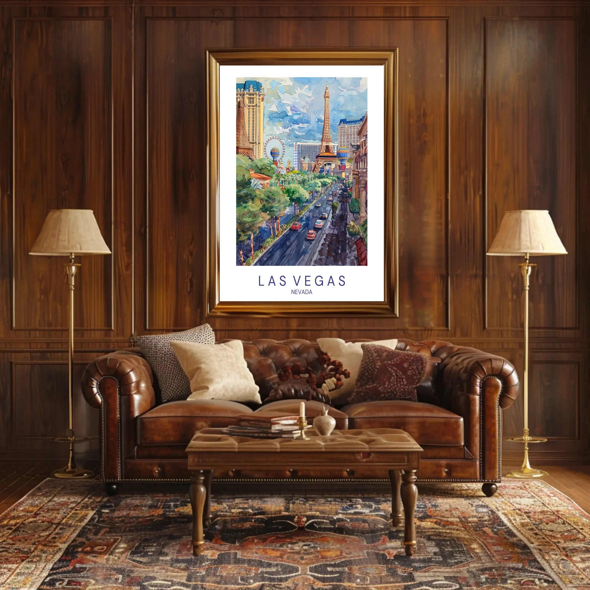 Las Vegas Skyline Poster PosterGoat