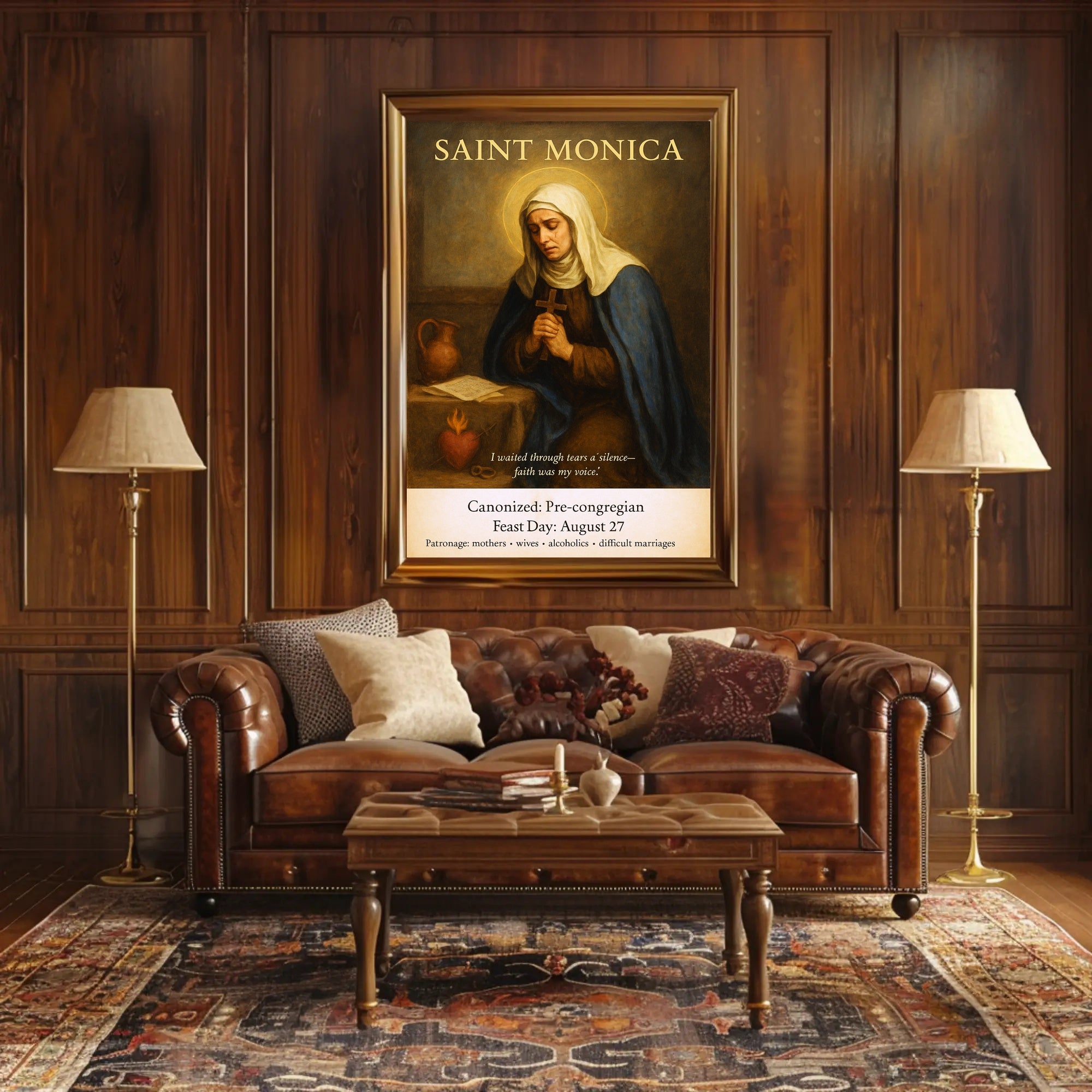 Saint Monica  Patron of Mothers and Wives Poster PosterGoat