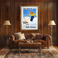 Vintage Sun Valley Winter Adventure Travel Poster PosterGoat
