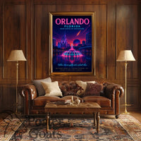 Orlando Neon Fantasy Travel Poster