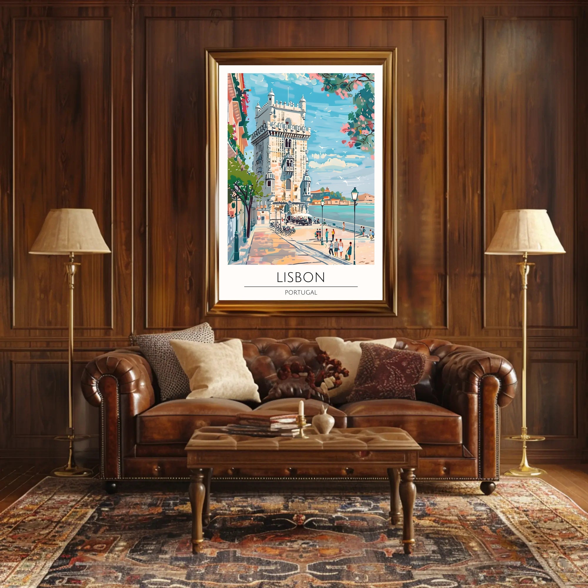 Lisbon's Coastal Charm Poster PosterGoat