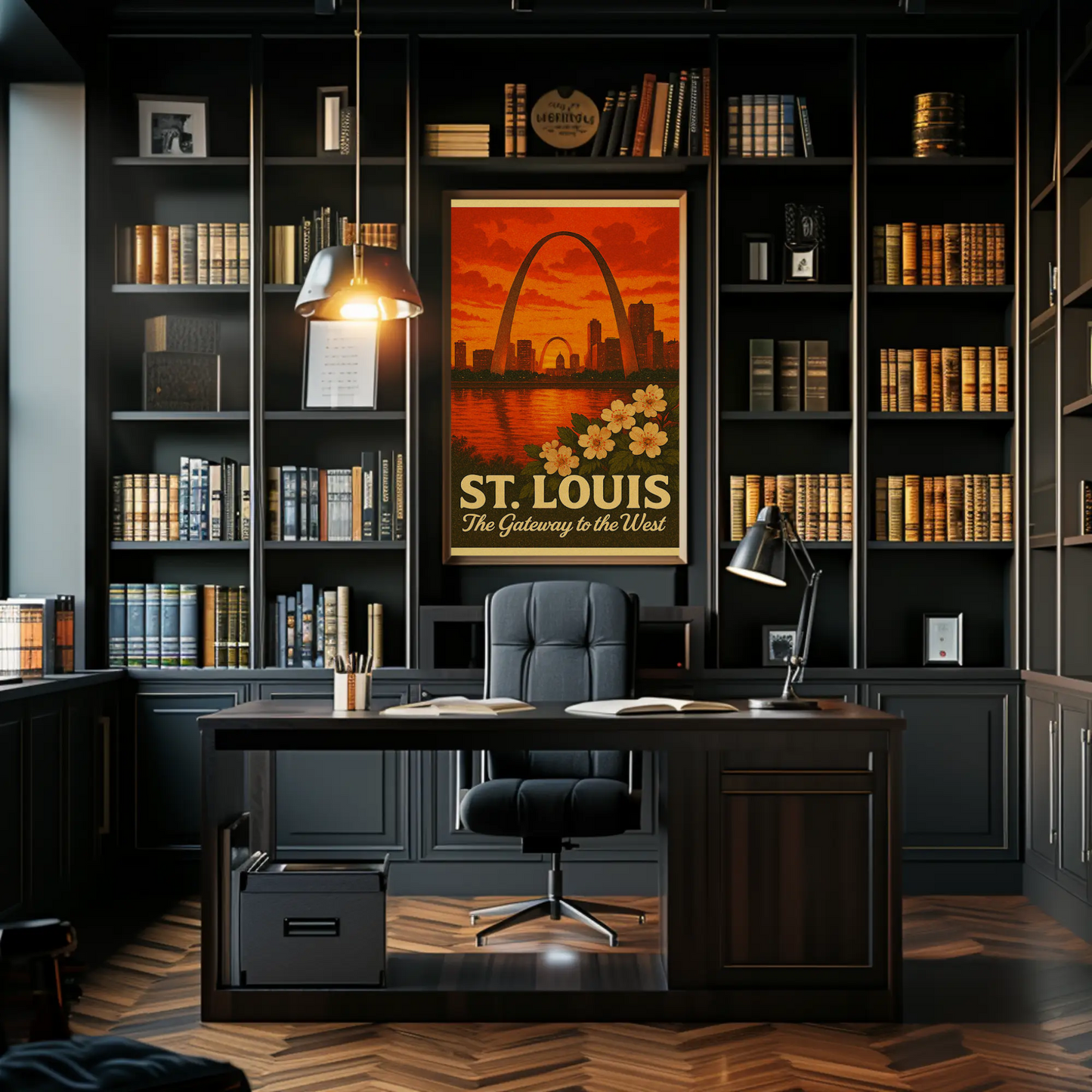 St Louis Missouri Gateway Arch Sunset Skyline Poster