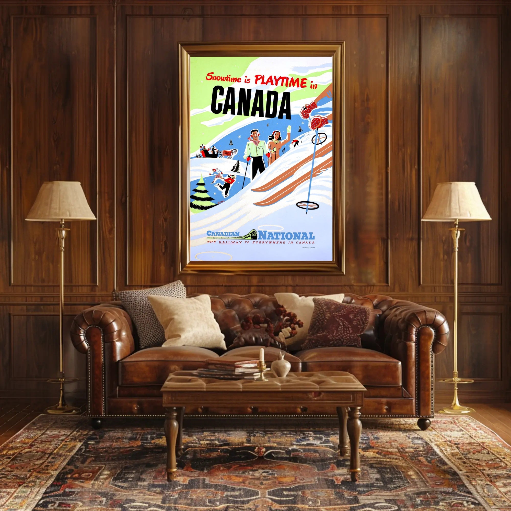 Canadian Winter Skiing Adventures: Vintage Travel Poster PosterGoat