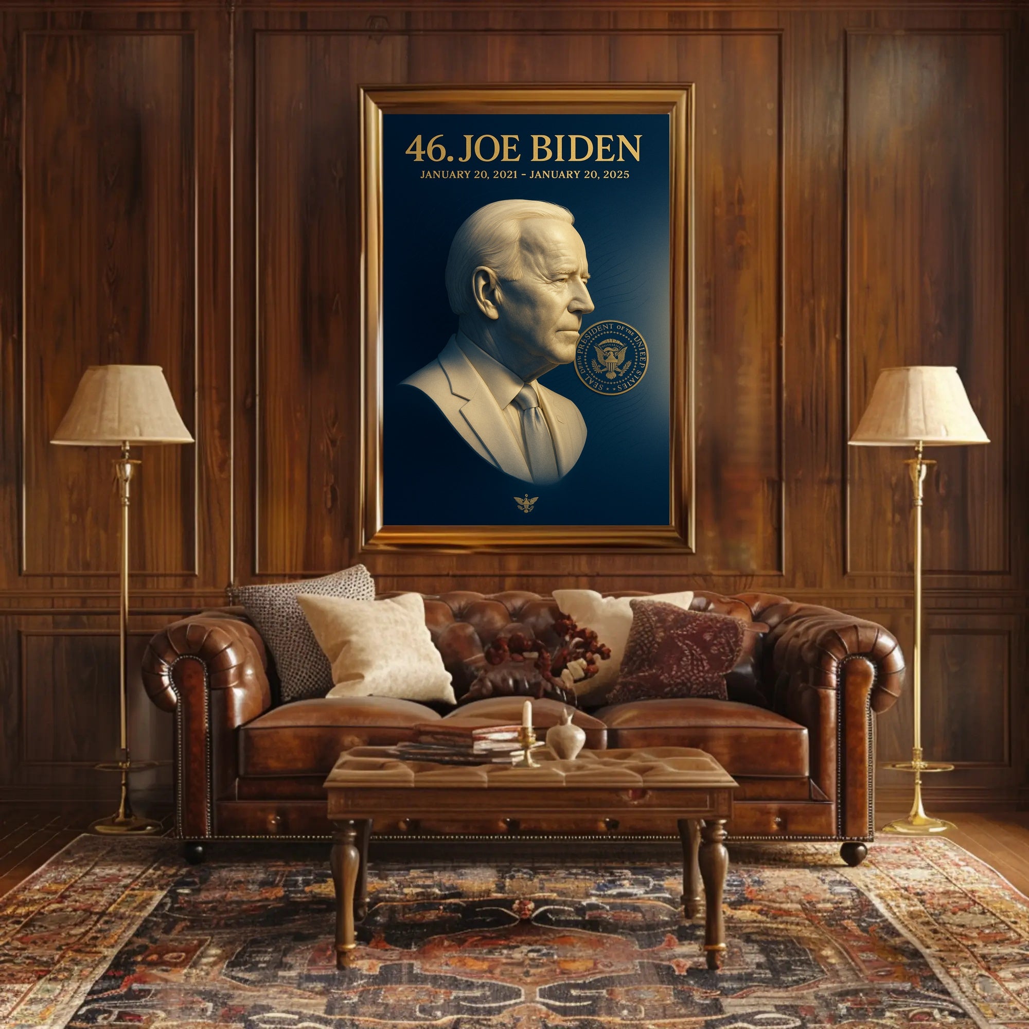 Joe Biden 3d bust 46th President Poster PosterGoat
