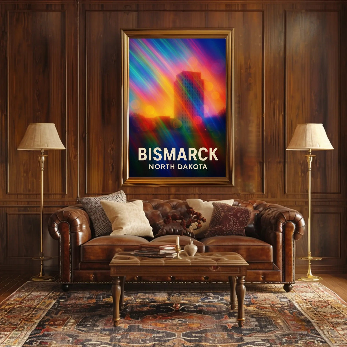 Bismarck North Dakota Scenic Minimalist Souvenir Poster