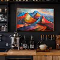 Vibrant Abstract Mountain Landscape Poster for Inspiration
