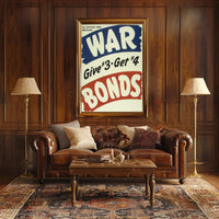 WAR BONDS Vintage Design Poster WWII Poster