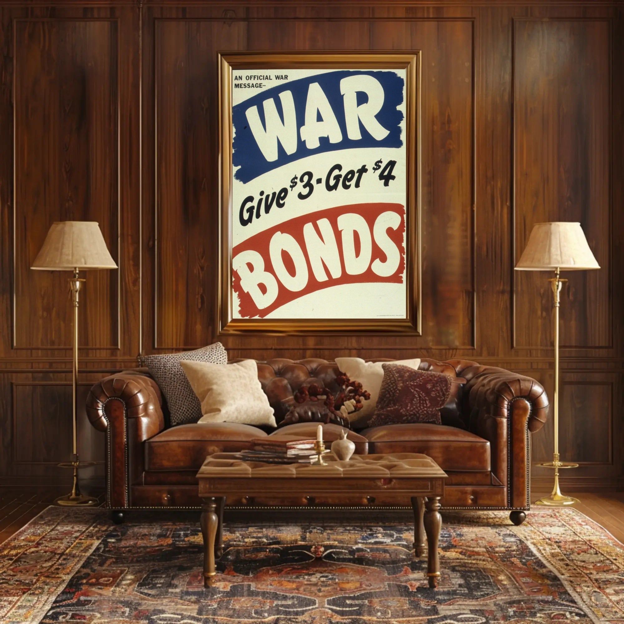 WAR BONDS Vintage Design Poster WWII Poster