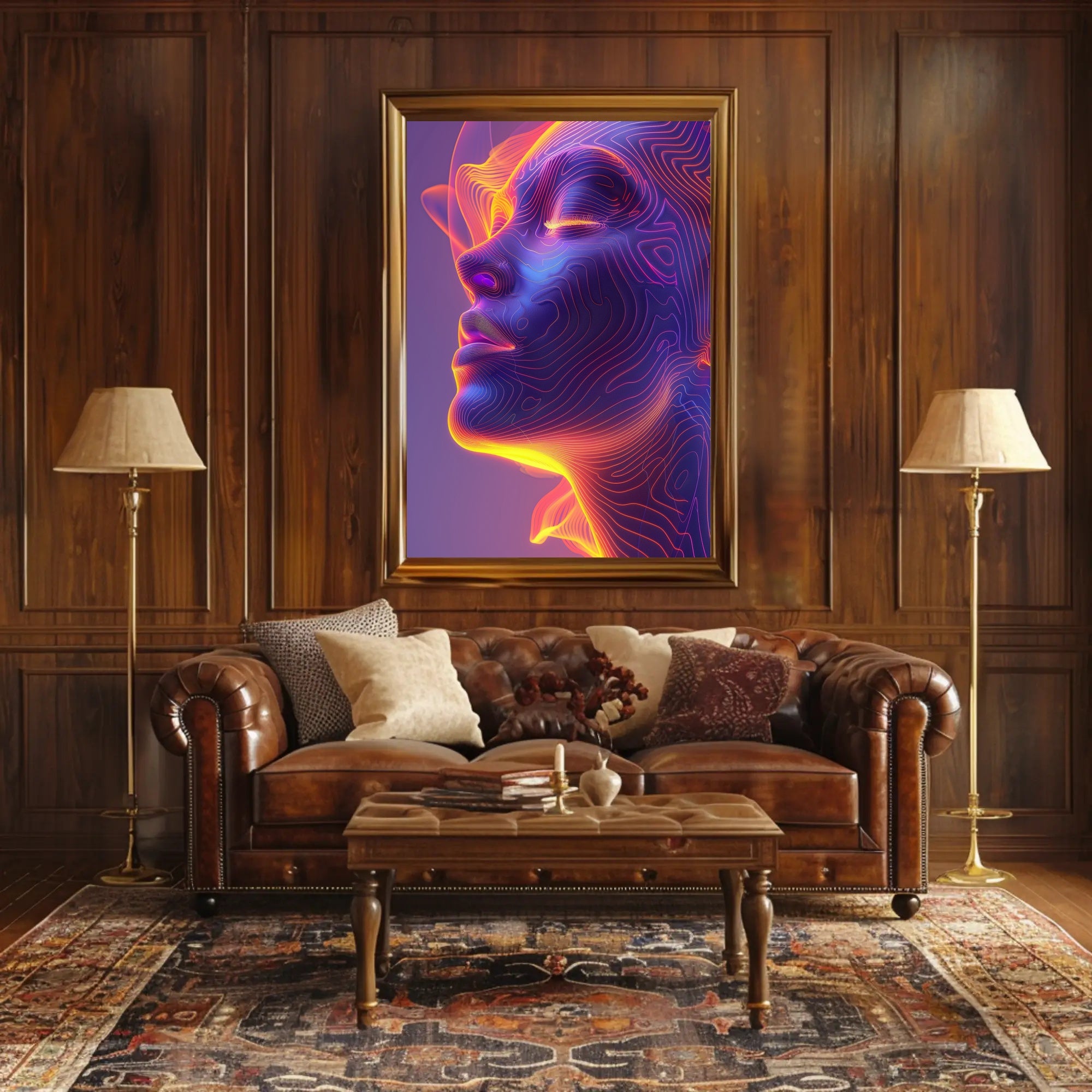 Futuristic Neon Abstract Art Print - Futuristic Sci-Fi Poster PosterGoat